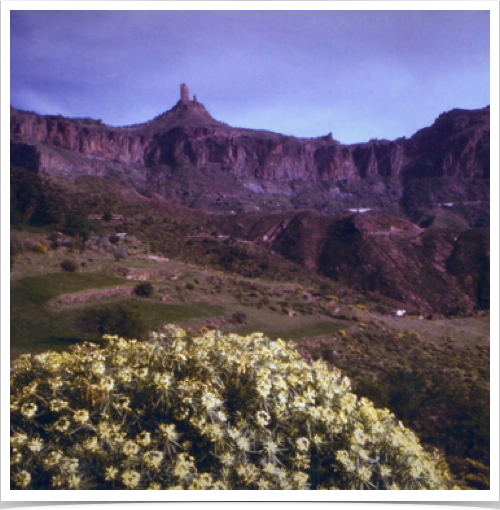 Tejeda with view of Roque Bentayga. Tejeda with view of Roque Bentayga.